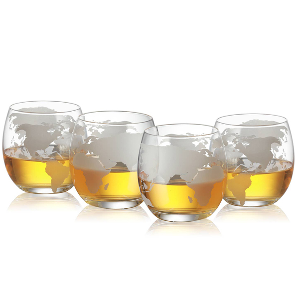 Globe whiskey decanter set