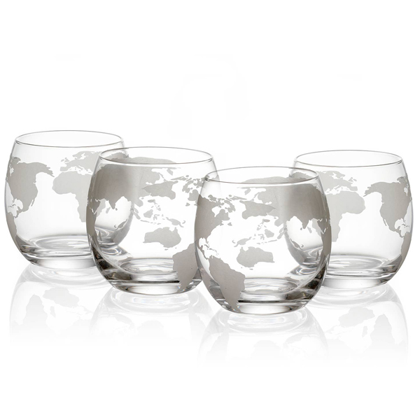 Globe whiskey decanter set